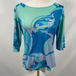 Doncaster blue purple lightweight silk top size small preppy y2k artsy